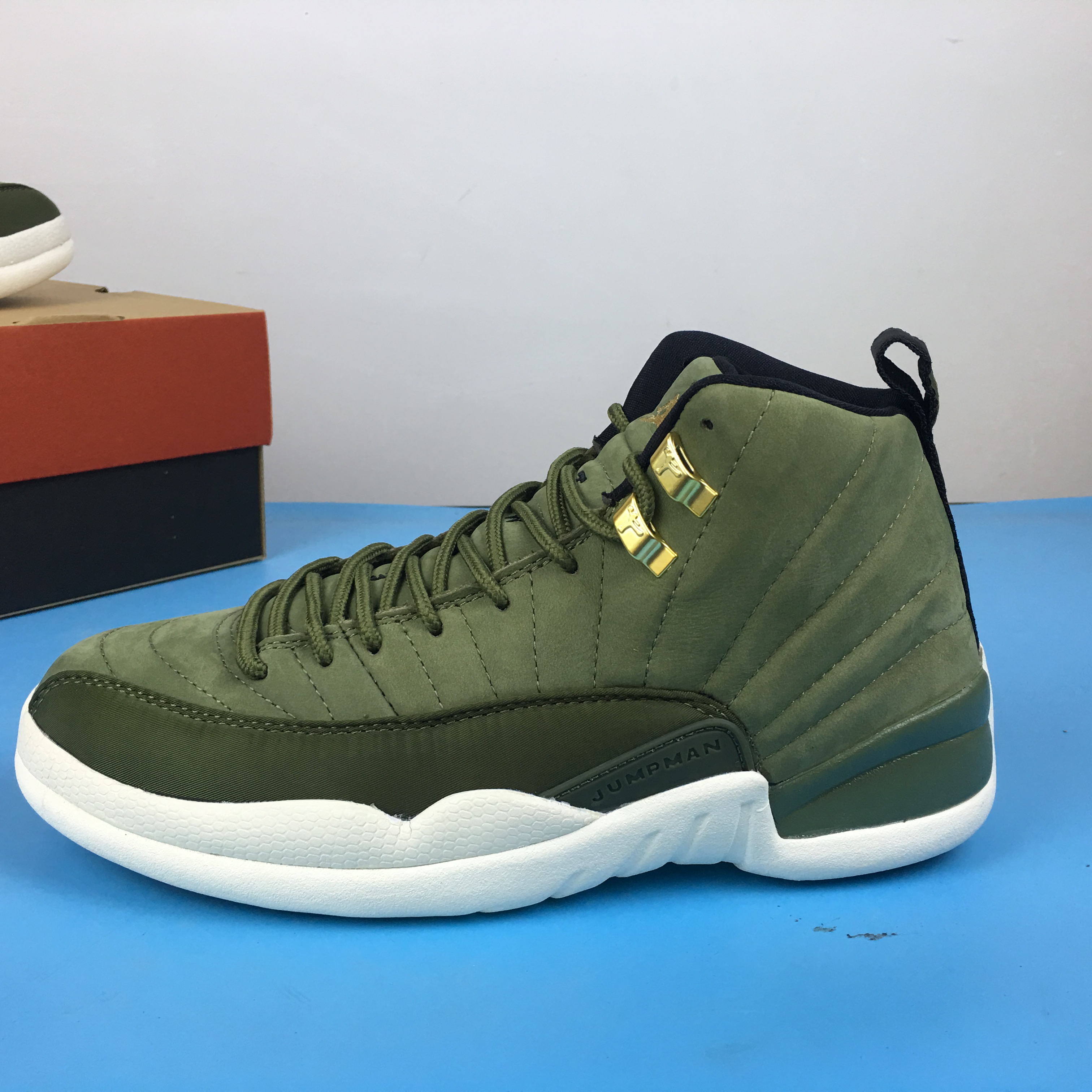 Air Jordan 12 Graduation Pack Green White Shoes - Click Image to Close